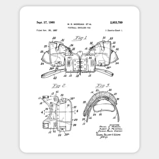 Football Pads Patent - Football Player American Football Art - White Sticker